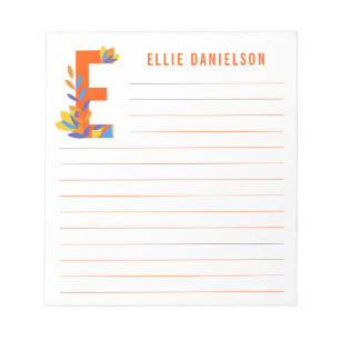 Abstrakte florale Alphabet Linde Notizblock