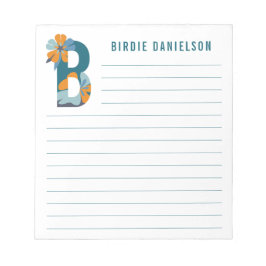 Abstrakte florale Alphabet Linde Notizblock