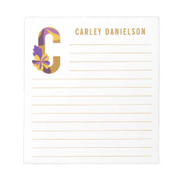Abstrakte florale Alphabet Linde Notizblock