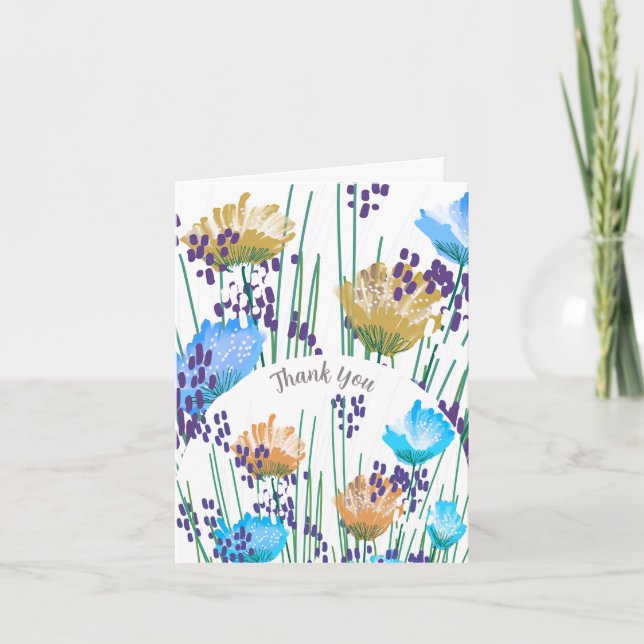 Abstrakte florale Botanische Dankeschön-Karte Dankeskarte (Vorderseite)
