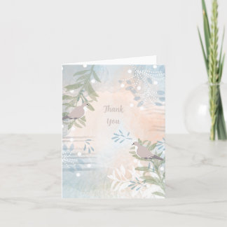 Abstrakte florale botanische Vögel Dankeschön Kart Dankeskarte