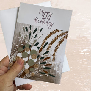 Abstrakte florale Happy Birthday Grußkarte Dankeskarte