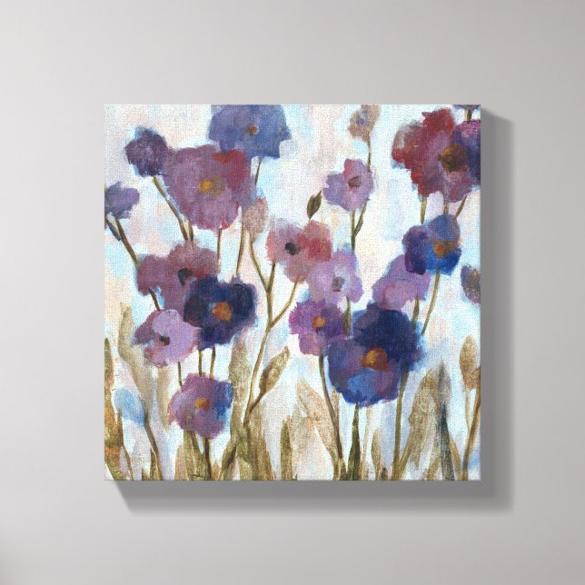 Abstrakte Florale in Lila Leinwanddruck (Vorderseite)
