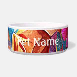 Abstrakte florale Kunst Orange Red Blue Blumen Napf