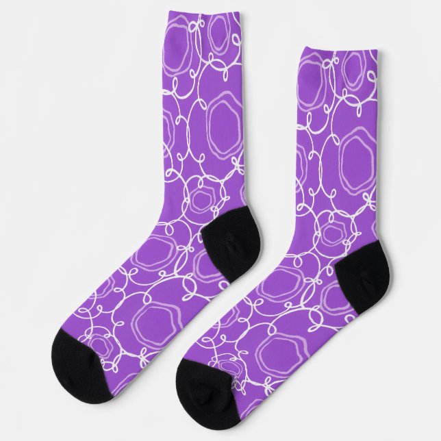 Abstrakte florale Matrix (Lila) Fine Art Socken (Linkes Detail)