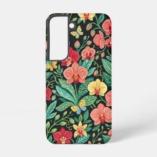 Abstrakte florale Orchideen Schmetterlinge Samsung Galaxy Hülle
