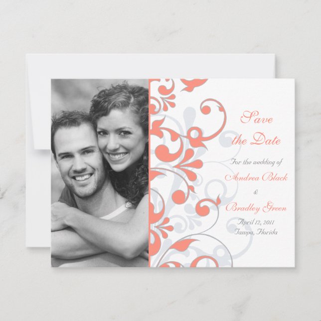 Abstrakte florale Save the Date-Karte Save The Date (Vorderseite)