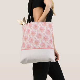 Abstrakte florale Wasserfarbe Pfirsich-Rosa-Farbbl Tasche