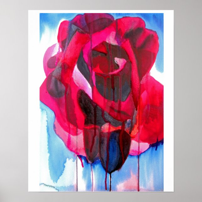 Abstrakte Florentiner Etoile de Holland Rose Art Poster (Vorne)