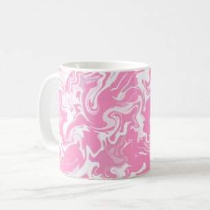 Abstrakte Fluid Art in Pink und Weiß Kaffeetasse
