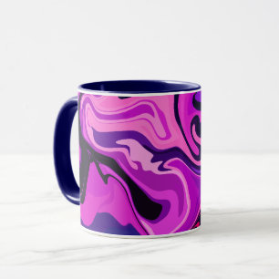 Abstrakte Fluid Art mit rosa und Lila Wirbel Tasse