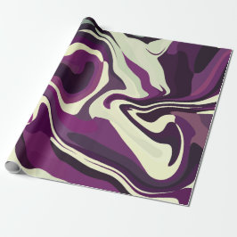 Abstrakte Fluidkunst mit lila und cremefarbenen Tö Geschenkpapier
