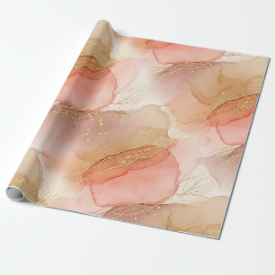 Abstrakte Fluidmarmor in erdigen warmen Farbtönen Geschenkpapier