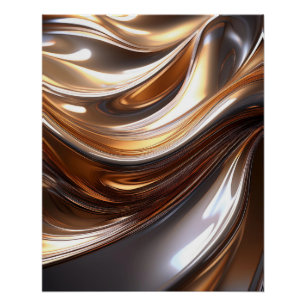 Abstrakte Flüssig-Metallwaagen - Moderne Metallanl Poster