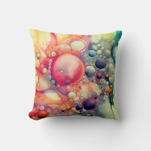 Abstrakte flüssige Pour Art Pebble Cells Orange Gr Kissen