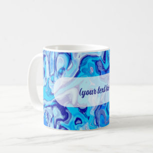 Abstrakte Flüssigmetall-Textur in Eisblauem Marmor Kaffeetasse