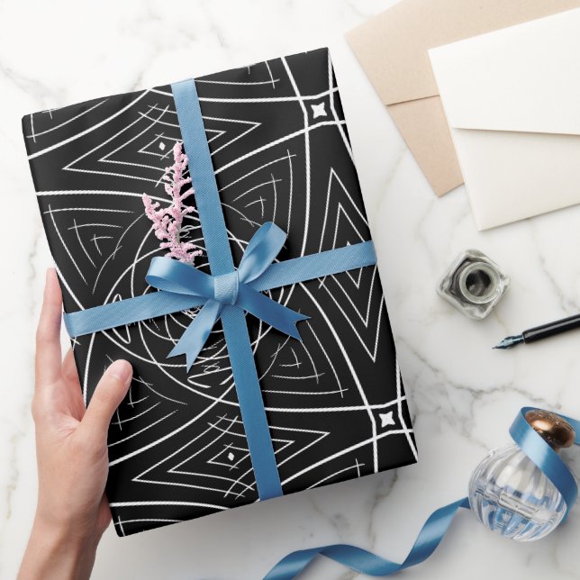 Abstrakte Folien, schwarz und weiß Geschenkpapier (Schenken)