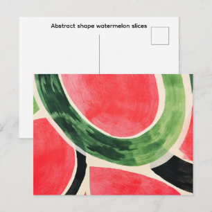 Abstrakte Form Wassermelonen Scheiben Postkarte