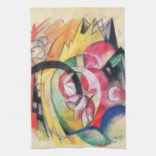 Abstrakte Formen (auch Farbige Blumen) von Franz M Handtuch