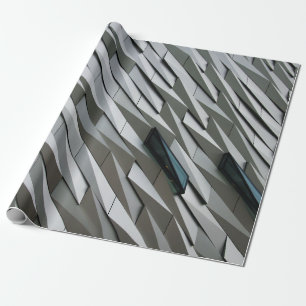 Abstrakte Formen auf einer Gebäude-Fassade bei Geschenkpapier