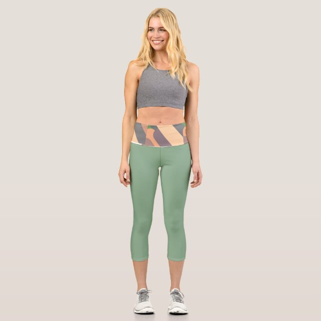 Abstrakte Formen Capri Leggings (Vorderseite)