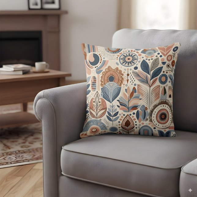 Abstrakte Formen in böhmischen Farben Kissen (Von Creator hochgeladen)