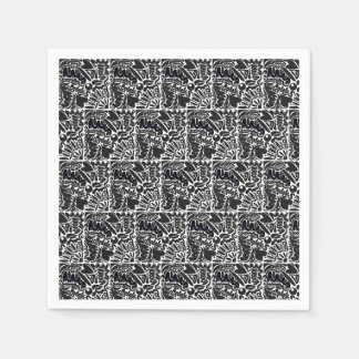 Abstrakte Formen in Schwarz/Weiß Serviette