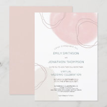 Abstrakte Formen Lines Pink Cream Virtual Wedding