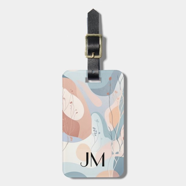 Abstrakte Formen mit Blumendekoration Gepäckanhänger (Vorderseite vertikal)