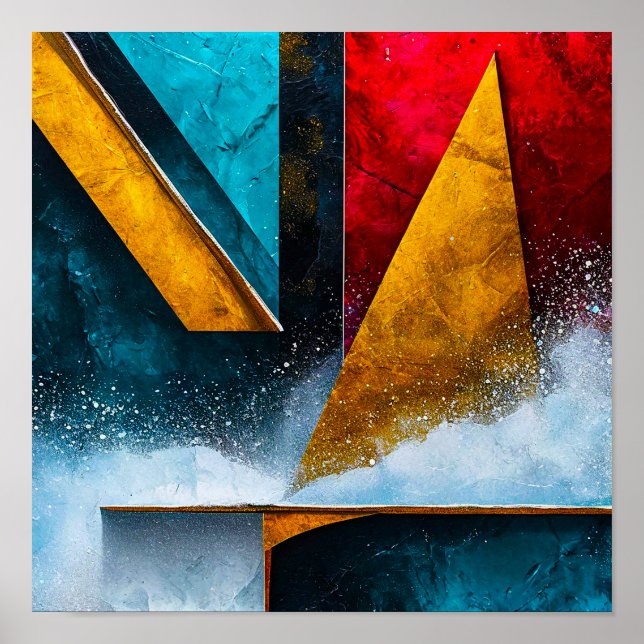 Abstrakte Formen 🎨✨ Moderne geometrische Energie Poster (Vorne)