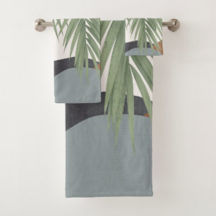 Abstrakte Formen Palm Blätter Finesse #1 #tropica Badhandtuch Set