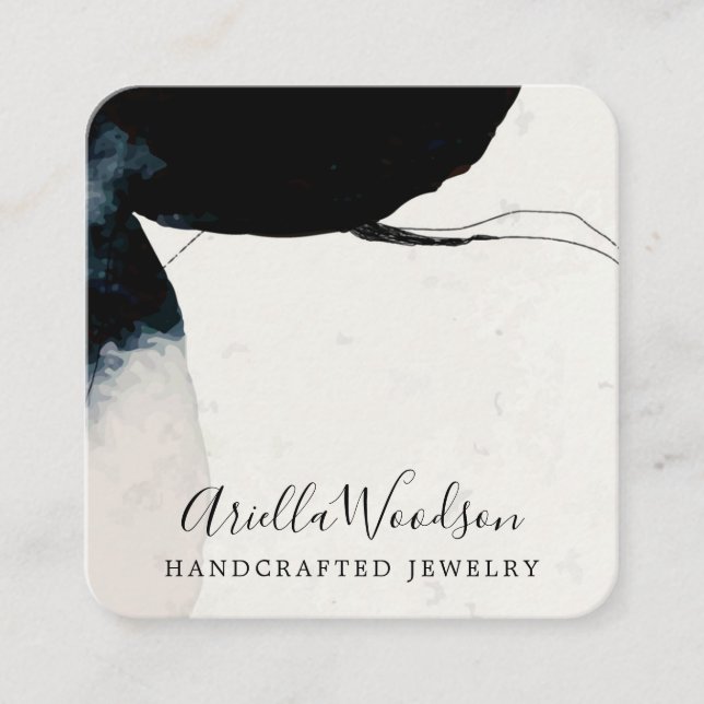 Abstrakte Formen Schmuck Designer Chic Square Busi Quadratische Visitenkarte (Vorderseite)