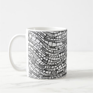 Abstrakte Formen Schwarz-Weiß-Stift-Tinte-Design-T Kaffeetasse