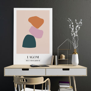 Abstrakte Formen Skandinavische Ausstellung Gedämp Poster