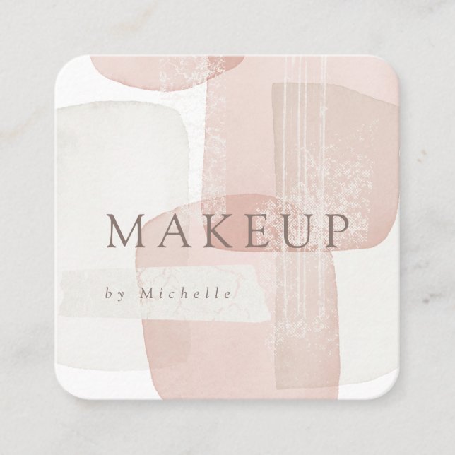 Abstrakte Formen Textured Modern Makeup Artist Quadratische Visitenkarte (Vorderseite)