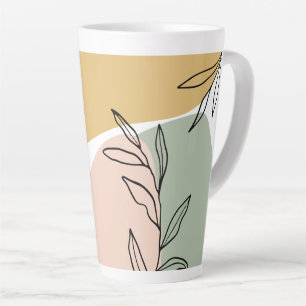 Abstrakte Formen und botanische Blätter Milchtasse