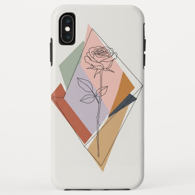 Abstrakte Formen und Rose Line Art Phone Case - Cu (Rückseite)
