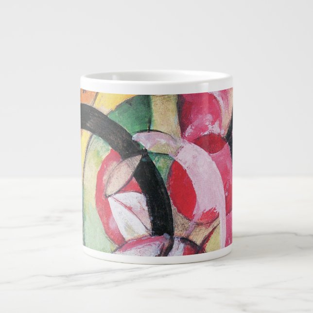 Abstrakte Formulare (auch: farbige Blume) von Fran Jumbo-Tasse (Vorderseite)