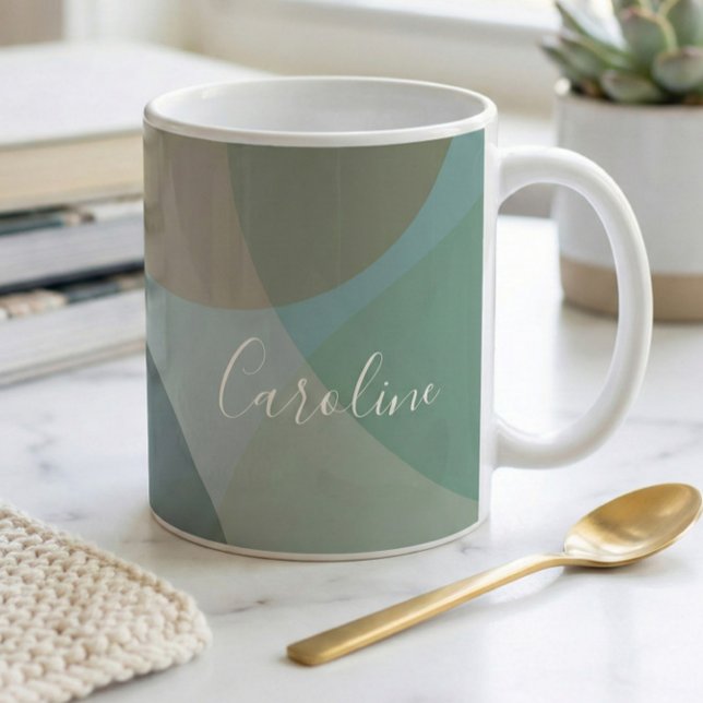 Abstrakte Formulare mit Aquamarinem Personalisiert Kaffeetasse (Von Creator hochgeladen)
