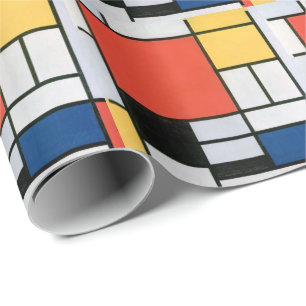 ABSTRAKTE FORMULIERTE MONDRIAN GESCHENKPAPIER