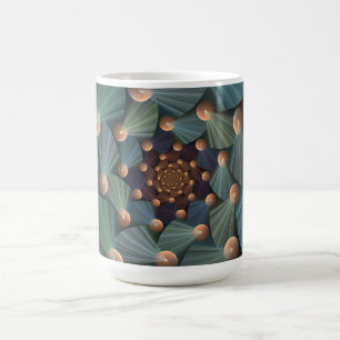 Abstrakte Fraktal Kunst mit tiefbraunem Schiefer B Kaffeetasse