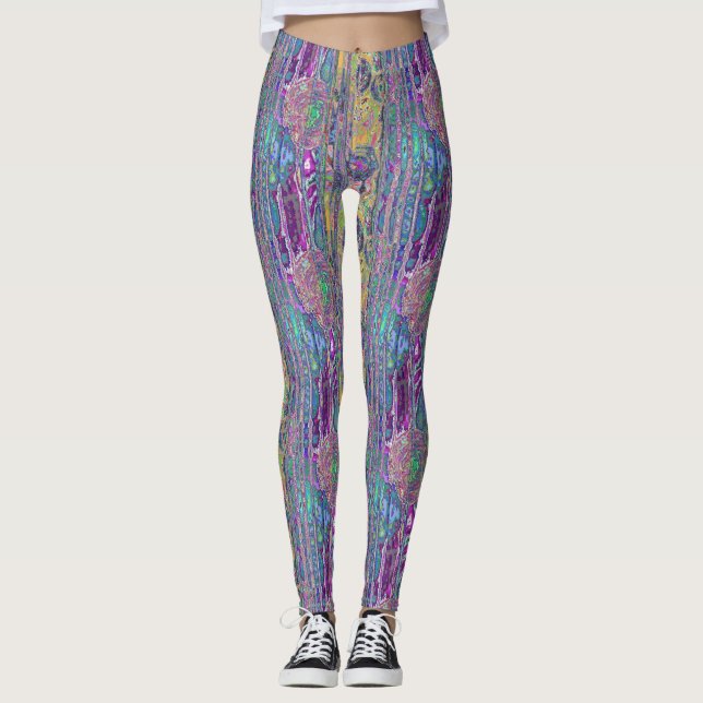 abstrakte Fraktale Leggings (Vorderseite)