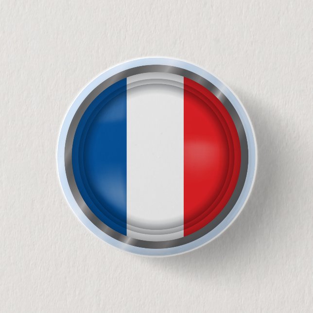 Abstrakte Frankreich-Flagge, französischer Button (Vorderseite)