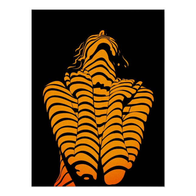 Abstrakte Frau Expressive moderne Silhouette Poster (Vorderseite)
