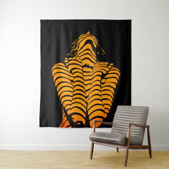 Abstrakte Frau Expressive Moderne Silhouette Wandteppich (Beispiel)