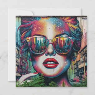 Abstrakte Frau in Sonnenbrille Karte