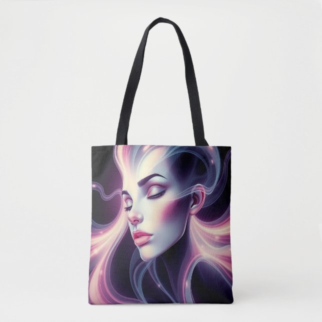 Abstrakte Frau mit Lichtdesign Tasche (Vorderseite)