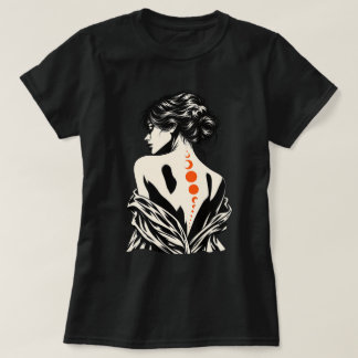 Abstrakte Frau Rücken Moderne Grafik Kunst T-Shirt