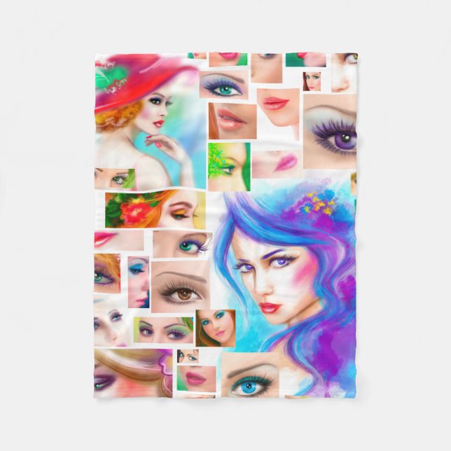Abstrakte Frauen Fleecedecke (Vorderseite)