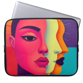 Abstrakte Frauen Gesichter Laptopschutzhülle